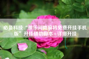 必备科技“微乐河南麻将免费开挂手机版	”开挂辅助脚本+详细开挂