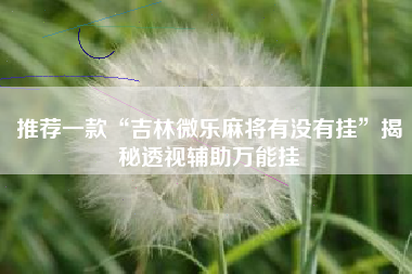 推荐一款“吉林微乐麻将有没有挂	”揭秘透视辅助万能挂