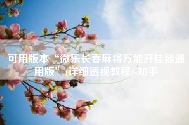 可用版本“微乐长春麻将万能开挂器通用版”(详细透视教程)-知乎