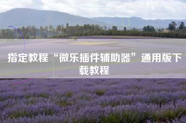指定教程“微乐插件辅助器”通用版下载教程