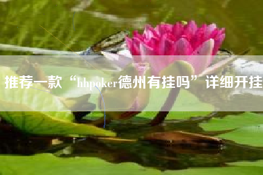 推荐一款“hhpoker德州有挂吗”详细开挂