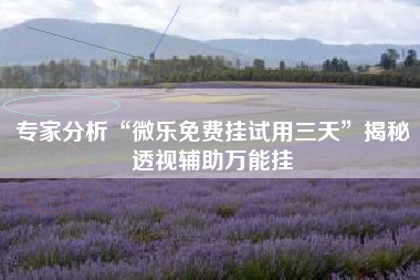 专家分析“微乐免费挂试用三天”揭秘透视辅助万能挂