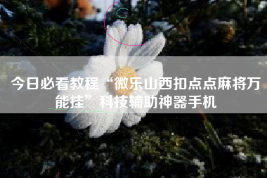 今日必看教程“微乐山西扣点点麻将万能挂”科技辅助神器手机