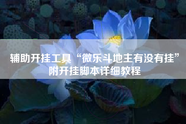 辅助开挂工具“微乐斗地主有没有挂”附开挂脚本详细教程