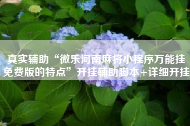 真实辅助“微乐河南麻将小程序万能挂免费版的特点	”开挂辅助脚本+详细开挂