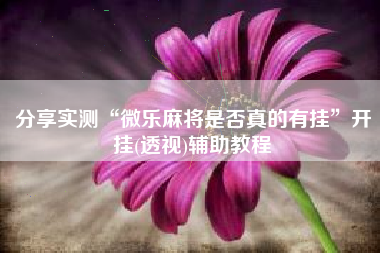 分享实测“微乐麻将是否真的有挂	”开挂(透视)辅助教程