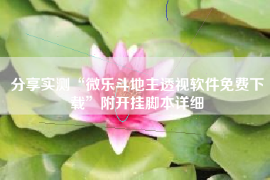 分享实测“微乐斗地主透视软件免费下载”附开挂脚本详细