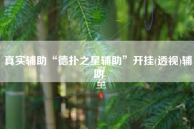 真实辅助“德扑之星辅助	”开挂(透视)辅助