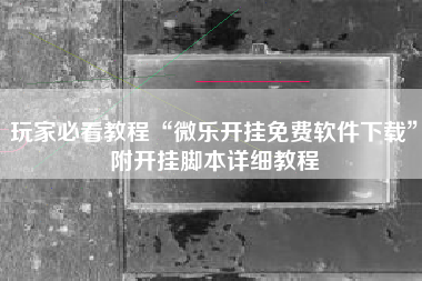 玩家必看教程“微乐开挂免费软件下载”附开挂脚本详细教程